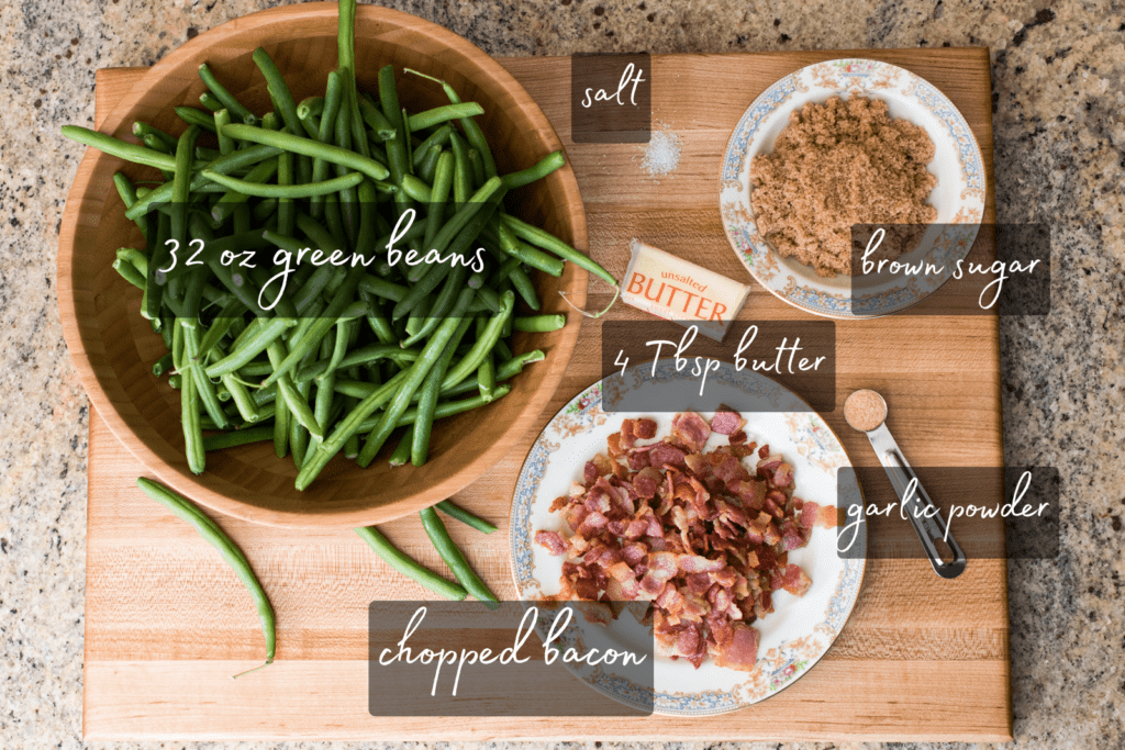 ingredients for brown sugar green beans