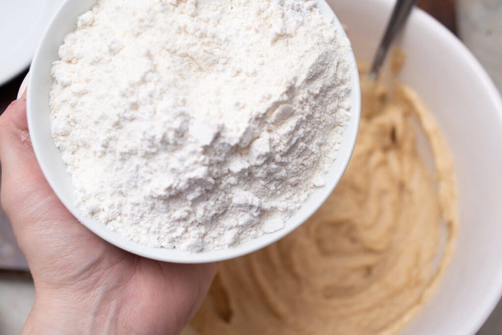 mix in the flour 