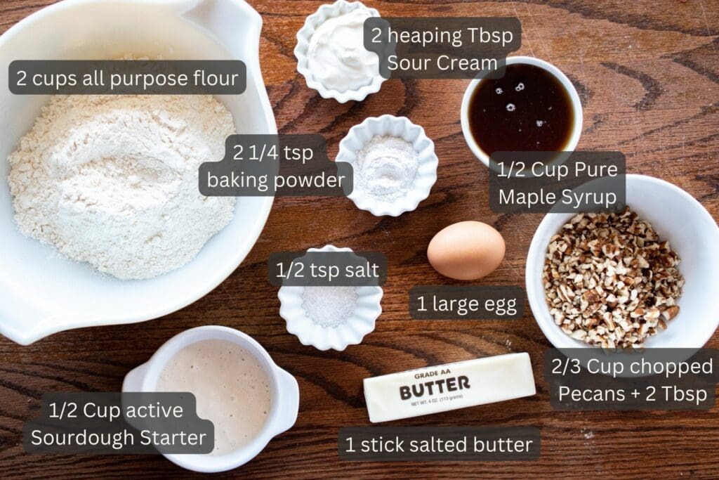 ingredients for maple pecan scones