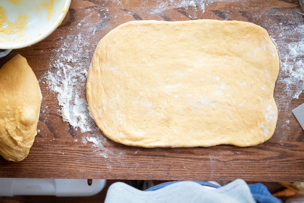 roll our pumpkin babka dough