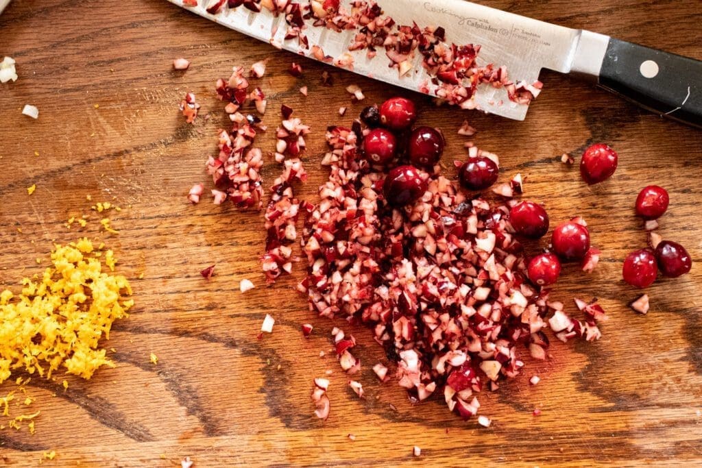 chopped cranberry for relish