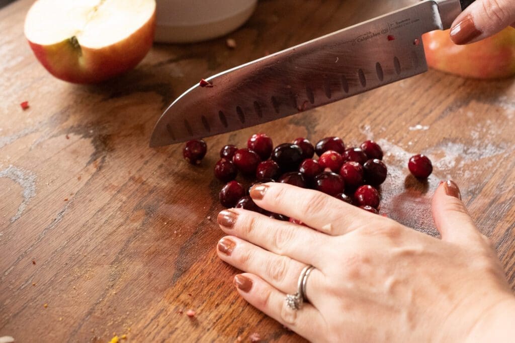 chopped cranberries for cranberry relish