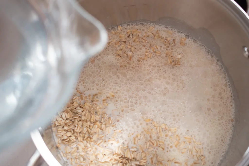 water added to oatmeal