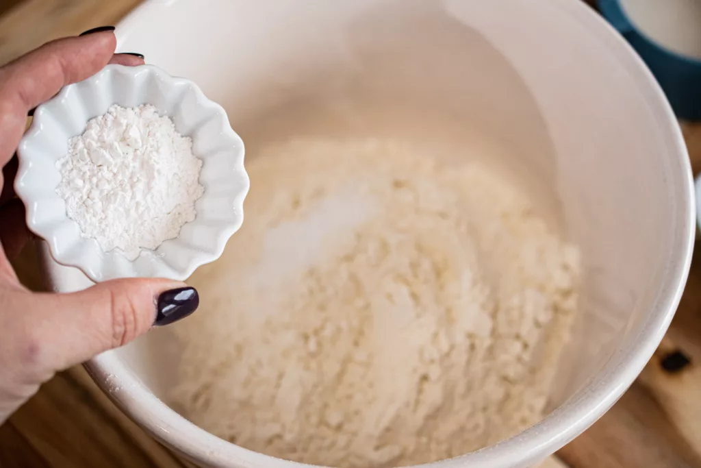 baking powder added to muffin mix