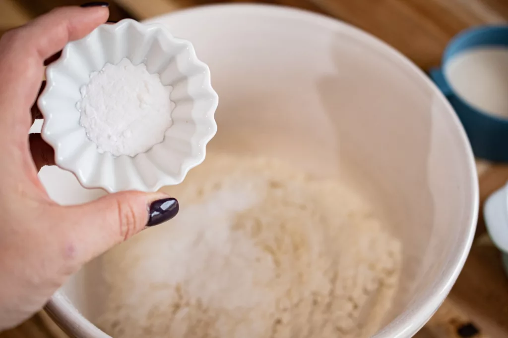 salt in mixing bowl