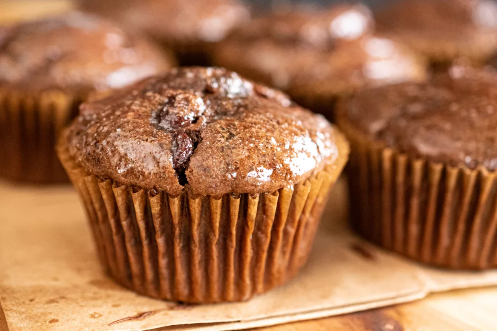 sourdough double chocolate muffins {discard}