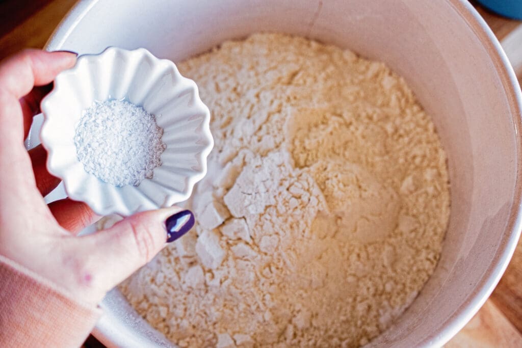 salt added to flour