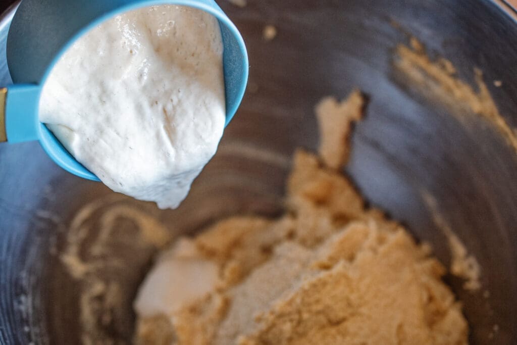sourdough starter discard added to cookie dough
