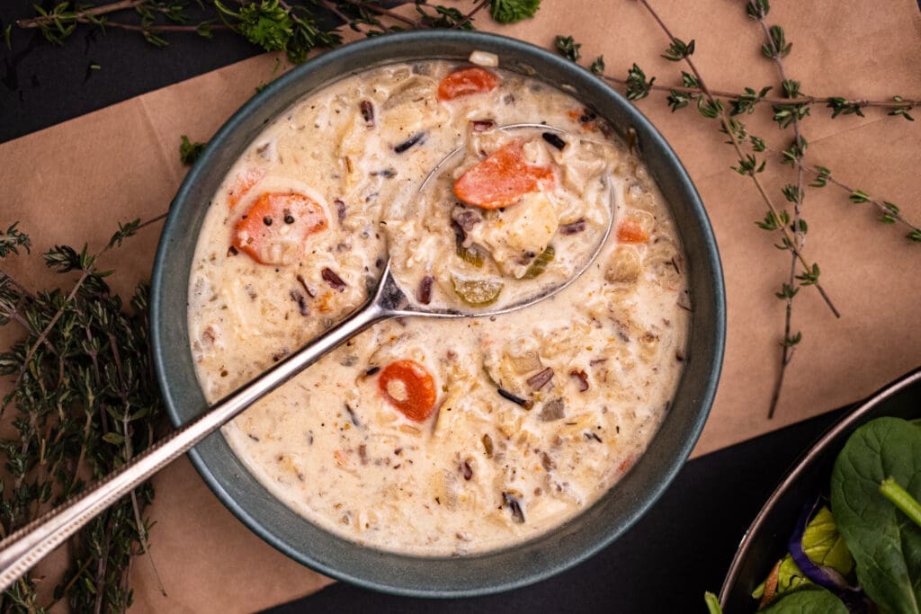 creamy chicken and wild rice soup