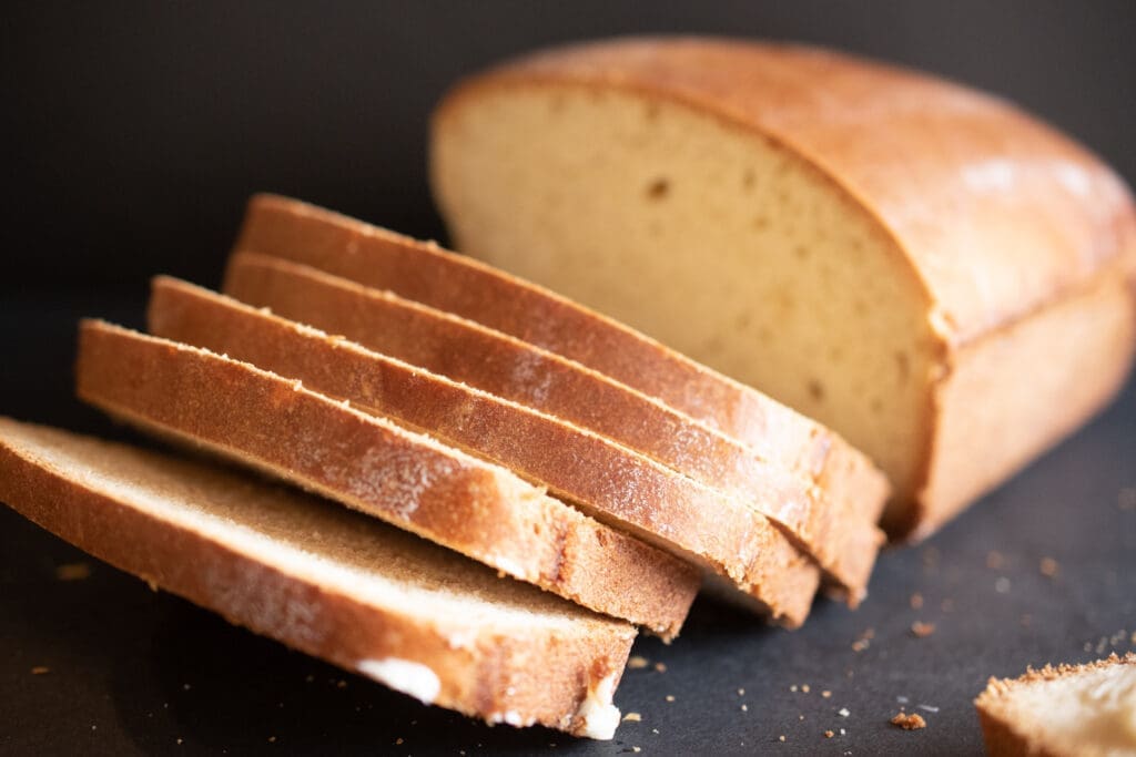 sliced soft sourdough loaf